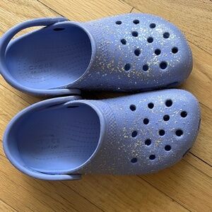 Lavender Glitter Crocs Size 13 Child